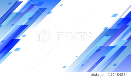 青色の斜線で構成された抽象的な背景素材 119484284