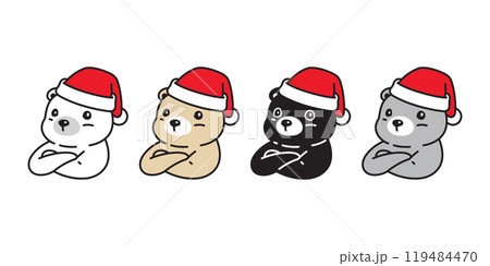 Bear polar icon christmas santa claus hat arms crossed teddy vector pet cartoon character logo symbol illustration clip art isolated design Bear polar icon christmas santa claus hat arms crossed teddy vector pet cartoon character logo symbol illustration clip art isolated design 119484470