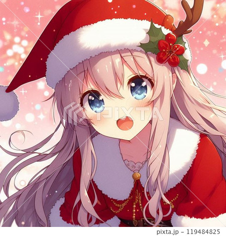 かわいい女の子のサンタクロース かわいい女の子のサンタクロース 119484825