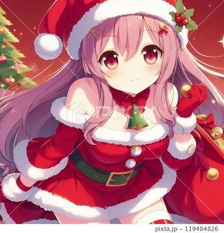 かわいい女の子のサンタクロース かわいい女の子のサンタクロース 119484826