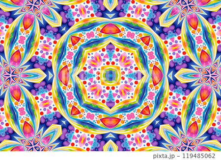 Background with bright colorful watercolor shapes, abstract multicolor pattern 119485062