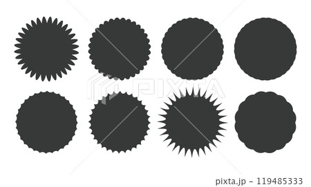 ジグザグ・ギザギザの素材セット 黒 Set of sale sticker, Set of ジグザグ・ギザギザの素材セット 黒 Set of sale sticker, Set of 119485333