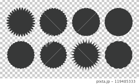 ジグザグ・ギザギザの素材セット 黒 Set of sale sticker, Set of ジグザグ・ギザギザの素材セット 黒 Set of sale sticker, Set of 119485333