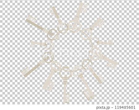 Antique round key frame 119485601