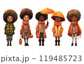 set vector illustration of casual autumn outfit elements isolated on white baclground 119485723