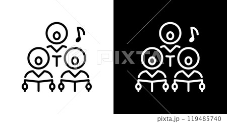 合唱のシンプルなラインアイコン 119485740