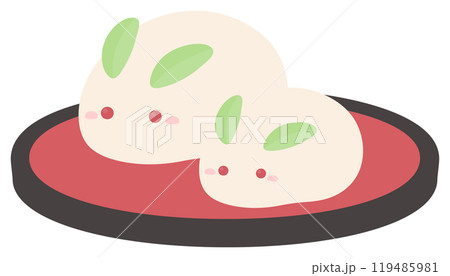 かわいい雪うさぎのベクターイラスト かわいい雪うさぎのベクターイラスト 119485981