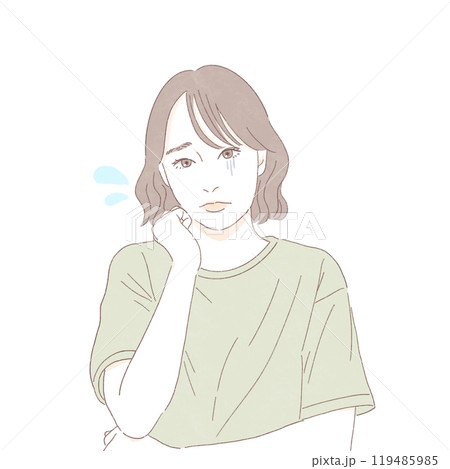 困っている女性のイラスト 119485985
