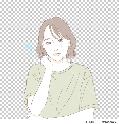 困っている女性のイラスト 119485985