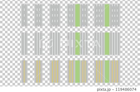 道路、色々な車線のセット 道路、色々な車線のセット 119486074