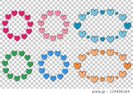 Heart frame illustration set with brush strokes Heart frame illustration set with brush strokes 119486164