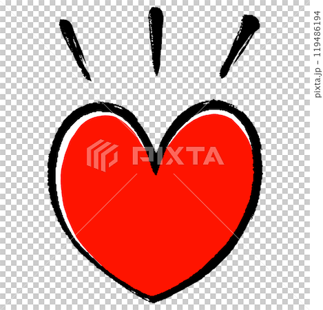 Heart illustration with eye-catching brush strokes 119486194