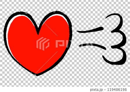 心臟隨著畫筆描邊的力量而移動的插圖 119486198