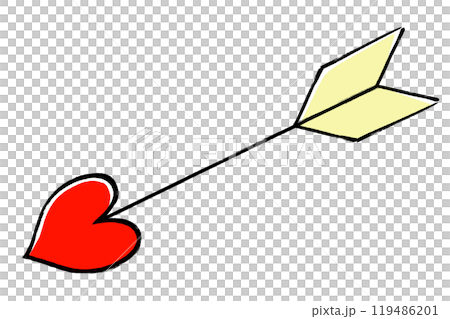 心形箭頭與畫筆描邊的插圖 119486201