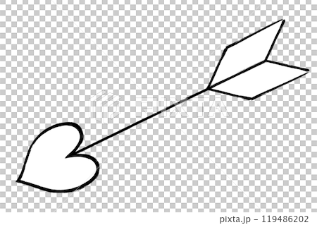 用畫筆觸碰繪製心形箭頭的線條圖 119486202