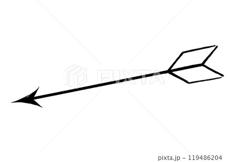 筆タッチの矢の線画イラスト 筆タッチの矢の線画イラスト 119486204