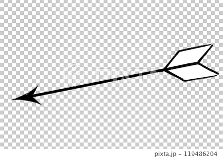 筆タッチの矢の線画イラスト 筆タッチの矢の線画イラスト 119486204