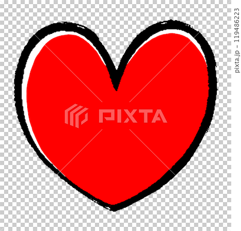 A brush-style illustration of a red heart 119486223