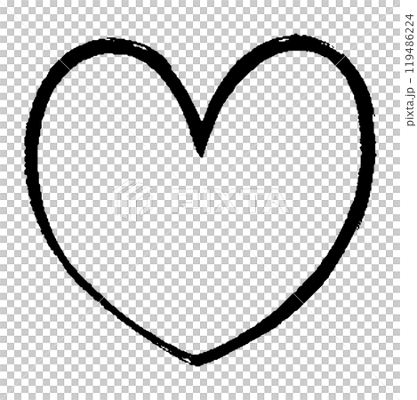 Heart line drawing illustration with brush strokes 119486224