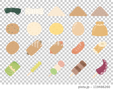 Illustration set of oden ingredients 119486260