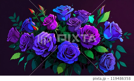 紫のバラ 119486358