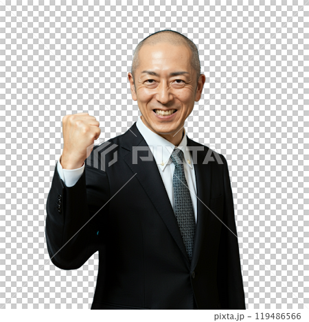 ガッツポーズをするサラリーマン ガッツポーズをするサラリーマン 119486566