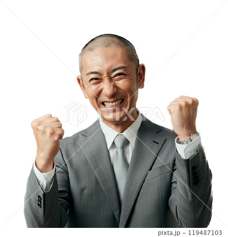 ガッツポーズをするサラリーマン 119487103