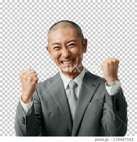 ガッツポーズをするサラリーマン 119487103