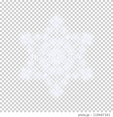 White glowing transparent snowflake, isolated icon. Merry Christmas and Happy New Year. Simple neon light. Shining winter, xmas lamp. Fluorescent, luminescent illumination. Png 119487161