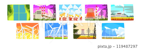 Power Station and Energy Source Generation Vector Set 119487297