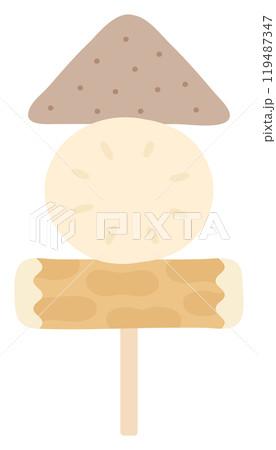 串にささったおでんのベクターイラスト 119487347
