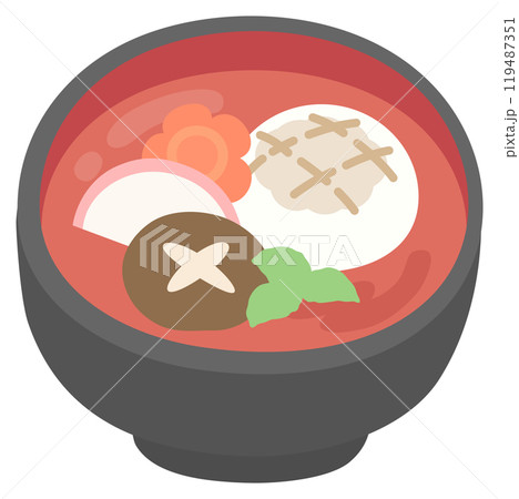 かわいいお雑煮のベクターイラスト01 119487351