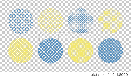 Cute dot halftone circle set Vector Japanese style Japanese pattern Abstract dot Cute dot halftone circle set Vector Japanese style Japanese pattern Abstract dot 119488090