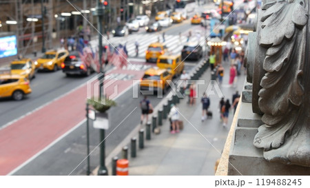New York City Grand Central Terminal railway station, 42 street, Manhattan. People, Yellow taxi, USA 119488245