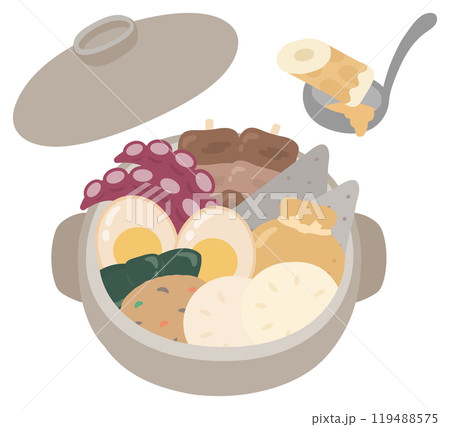 冬の鍋料理、おでんのベクターイラスト04 冬の鍋料理、おでんのベクターイラスト04 119488575