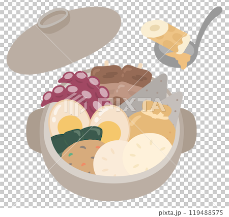 冬の鍋料理、おでんのベクターイラスト04 冬の鍋料理、おでんのベクターイラスト04 119488575