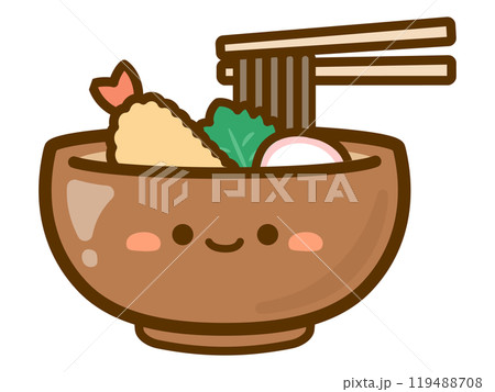 かわいい年越しそばのベクターイラスト01 かわいい年越しそばのベクターイラスト01 119488708