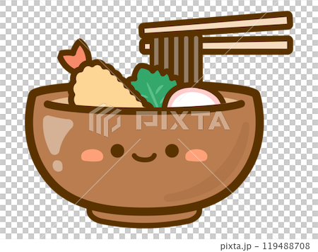 かわいい年越しそばのベクターイラスト01 かわいい年越しそばのベクターイラスト01 119488708