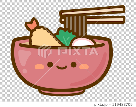 可愛的除夕蕎麥麵向量圖 02 119488709