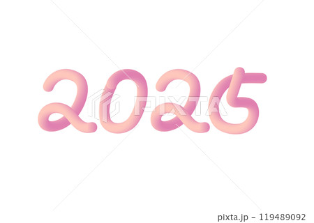 立体的でかわいいピンク色の2025 119489092