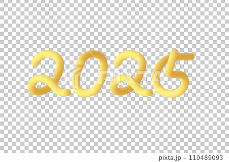 Three-dimensional and cute golden 2025 119489093