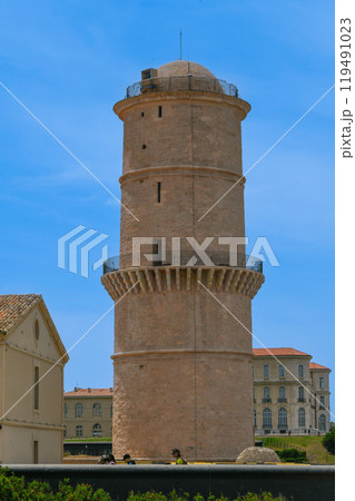 Tower of the lantern at the end of Fort Saint-Jean, Marseille, France Tower of the lantern at the end of Fort Saint-Jean, Marseille, France 119491023