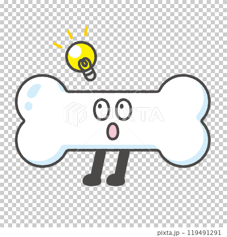 ひらめいた骨のキャラクターイラスト ひらめいた骨のキャラクターイラスト 119491291