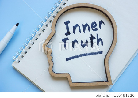 Note in notebook with inner truth. Self-discovery concept. 119491520