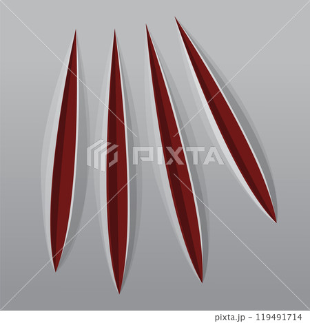 Claws scratch vector. Holes in the paper 119491714