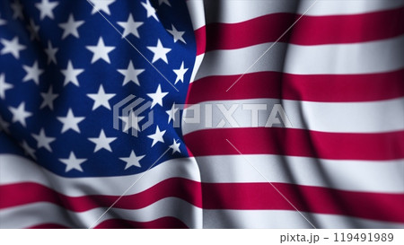 3d animation rendering USA flag. Waving USA flag looping background. American flag animation. 3d animation rendering USA flag. Waving USA flag looping background. American flag animation. 119491989