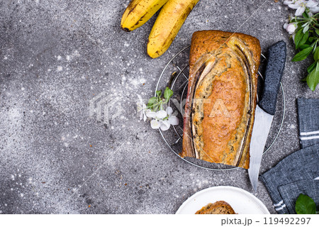 Banana bread or loaf cake Banana bread or loaf cake 119492297