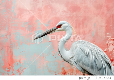 Crane, isolated on pastel background, stock photographic style Crane, isolated on pastel background, stock photographic style 119493283