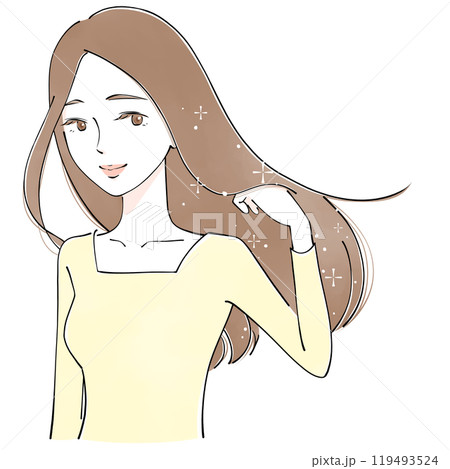 髪をなびかせる女性 髪をなびかせる女性 119493524