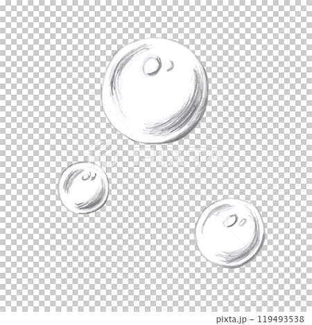 Transparent bubbles, hand drawn pencil drawing. Isolated illustration in realistic style for fish restaurant design, menu, textile, posters Transparent bubbles, hand drawn pencil drawing. Isolated illustration in realistic style for fish restaurant design, menu, textile, posters 119493538